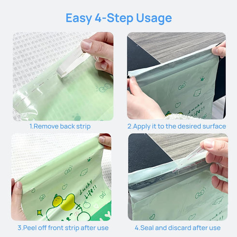 ZHUOAOO 60PCS Space-Saving Hanging Car Trash Bags, Easy Stick-On Disposable Leakproof Garbage Bag & Vomit Bags