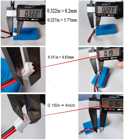 AOLIKES 7.4V Rechargeable Li-ion Batteries 2600mAh with XH2.54-2 Pin Plug, DIY 18650 2S1P Battery Pack