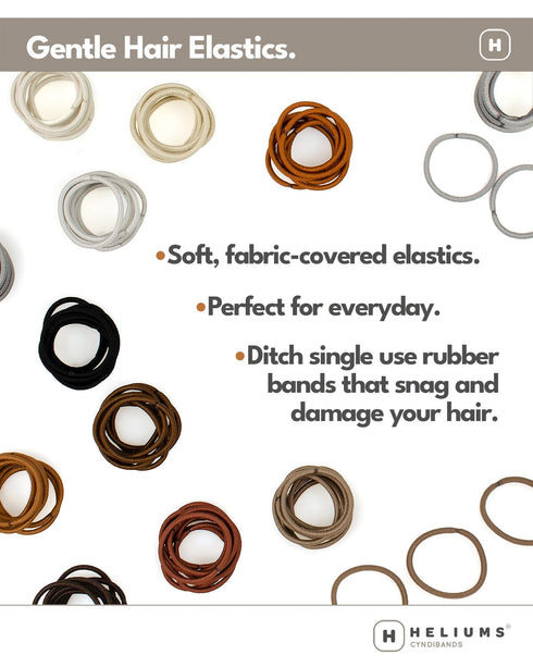 Heliums 48 Count Small Hair Ties - Black - No Damage Mini 1 Inch Reusable 2mm Elastics for Thin Hair and Kids