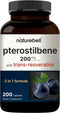 NatureBell Pterostilbene 200 mg Per Serving with Trans-Resveratrol 200 Capsules 2-in-1 Antioxidant