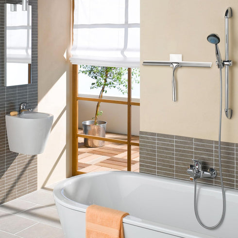YAHENLI Shower Squeegees Stainless Steel with Self Adhesive Hook Window Squeegees for Shower Doors Bathroom Mirror