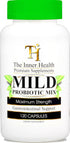 Mild Prebiotics and Probiotics for Women & Men - 120 Probiotic Capsules with Bacillus subtilis, Lactobacillus