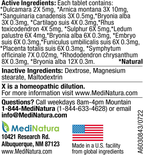 T-Relief Arthritis Arnica +12 Natural Pain Medicines Help Ease Soreness Stiffness Aches & Pains in Joints Naturally for Women & Men - 100 Tablets
