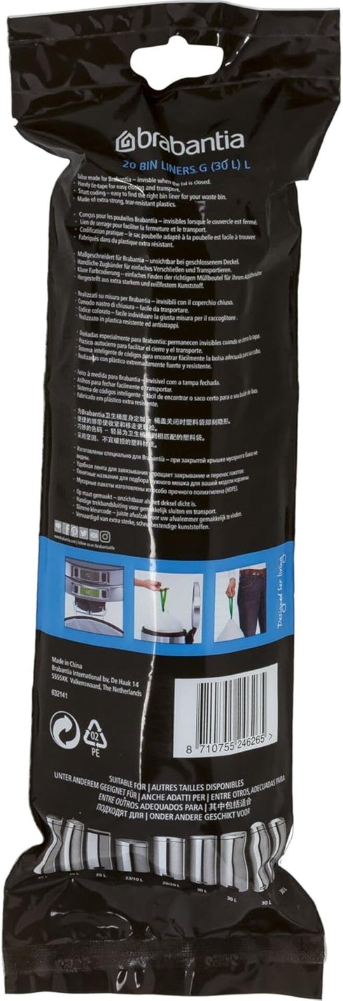 Brabantia Bin Liner G, 20 Bags, 23-30 L