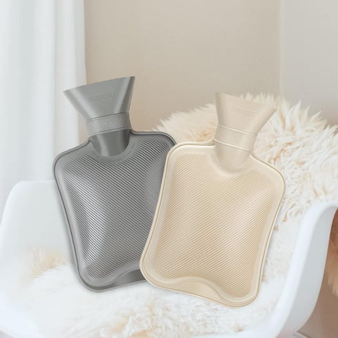 Cute Hot Water Bottle Rubber 1 Liter, 2Pcs for Pain Relief, Hand Feet Warmer