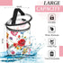 Sanwuta Flower Theme Clear Lotion Toiletry Bag Travel Makeup Case Waterproof PVC Beauty Cosmetic Bag with Handle Zipper Portable Survival Organizer Pouch for Women Gift Birthday Party