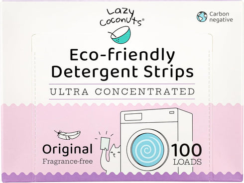 Eco Friendly Plant Powered Laundry Detergent Strips - 100 Loads, Fragrance Free, Ultra Concentrated, No Plastic