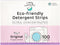 Eco Friendly Plant Powered Laundry Detergent Strips - 100 Loads, Fragrance Free, Ultra Concentrated, No Plastic