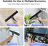 Shower Squeegee for Shower Glass Door Bathroom Accessories, Dual Head Wiper Cleans Water & Hair, Silicone Blade