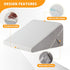 Bed Wedge Pillow for Sleeping, 9&12 Inch Adjustable Memory Foam Triangle Pillow for Back Pain Relief, White/Grey