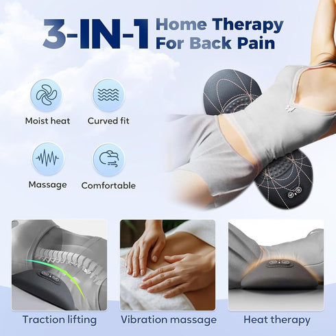 Yanzhenglip 2025 3 1 Smooth Spine Triple Fusion Back Massager, Upgraded in Neck Shoulder Backs Massagers with Traction