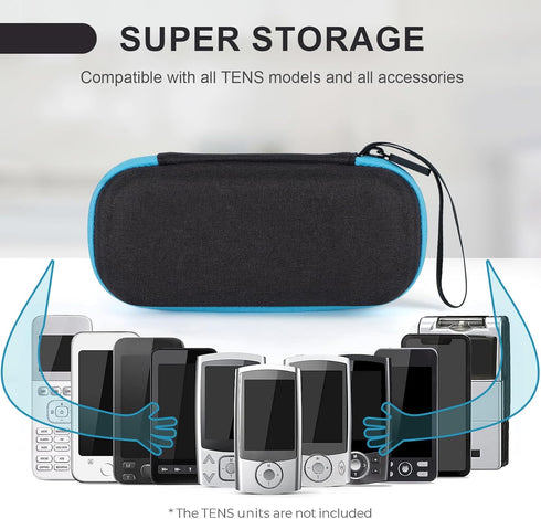 Hard Travel Case for TENS Unit and Electrode Pads, Portable Shockproof Waterproof Carrying Case for TENS Devices (Case