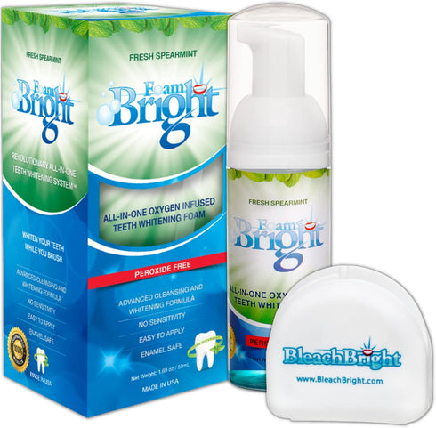 FoamBright Retainer & Aligner Cleaner, Great for Invisalign, Teeth Whitening, Denture Whitener, Peroxide Free Oral Care