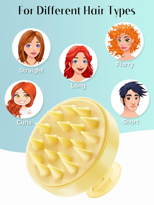 HEETA Scalp Massager with Soft Silicone Bristles, Promotes Hair Growth, Exfoliates Scalp, Enhances Shampoo Cleansing