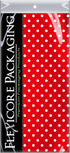 Flexicore Packaging Red Polka Dot Print Gift Wrap Tissue Paper - Size: 15 Inch X 20 Inch, Count: 10 Sheets