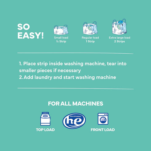 Tru Earth Compact Dry Laundry Detergent, Unscented, Up to 64 Loads (32 Sheets), Liquidless Detergent