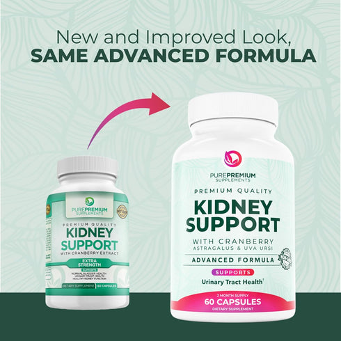 PurePremium Supplements - Kidney Support with Cranberry Extract & Astragalus - 60 Cranberry Pills for Urinary Tract