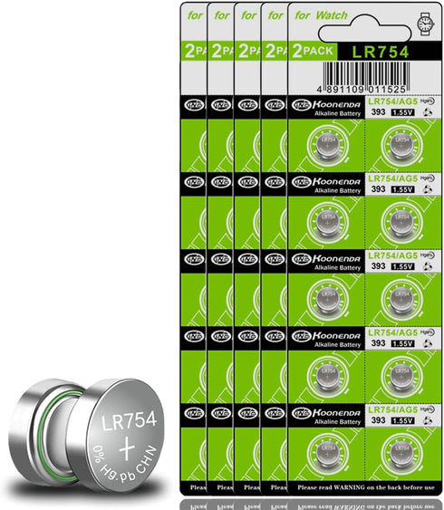50 Pack LR754 AG5 Watch Batteries 309 393 1.55V Alkaline Button Cell for Laser