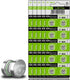 50 Pack LR754 AG5 Watch Batteries 309 393 1.55V Alkaline Button Cell for Laser