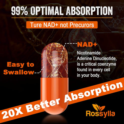 1300 MG Liposomal NAD+ Supplement, 120 Count, Highest Absorption for Aging Defense & Longevity