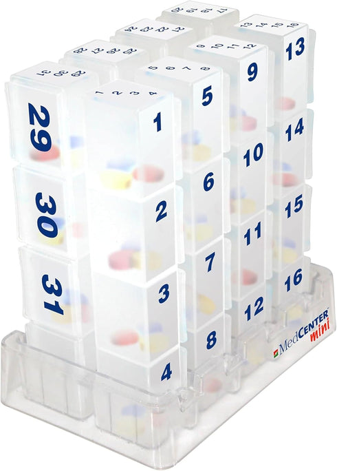 MEDCENTER Monthly Medication and Vitamin Organizer for Kitchen and Bathroom, HSA/FSA Monthly