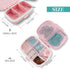 2 Pack Pill Case Organizer,Travel Pill Box with Label, Daily Medicine Organizer Case, Waterproof Pocket Container Case, Portable Pink Supplement Case Medicine Container Compact for for Vitamin