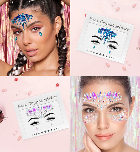 iMethod Face Jewels and Body Glitter, Holographic Cosmetic Face Gems for Festival Holiday Costumes