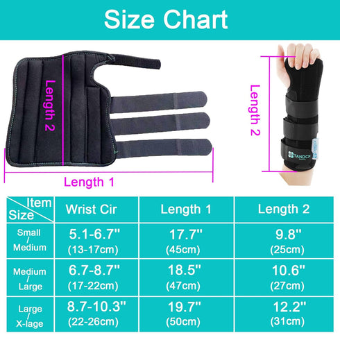 TANDCF Unisex Forearm and Wrist Support Splint Brace, Adjustable Night Time Immobilizer Brace, 10.6 inch (27cm)
