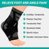 INDEEMAX Ankle Brace for Sprained Ankle, Copper Infused Compression Sleeve for Plantar Fasciitis, Silver Black, L