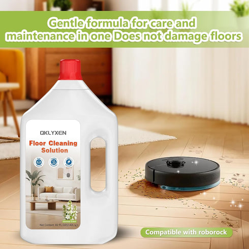 QKLYXEN 82 OZ Floor Cleaning Solution Compatible with Roborock FL Jasmine Floor Cleaner Soft, Long-lasting Fragrance