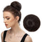 SARLA Dark Brown Hair Buns Extension, Drawstring Updo Donut Chignon, Straight Synthetic Fake Bun for Women