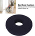 Sitting Cushion, Black Circular Shaped Wheelchair Nursing Bed Sore Pad for Pain Relief, Easy Cleaning Donut Pillow for