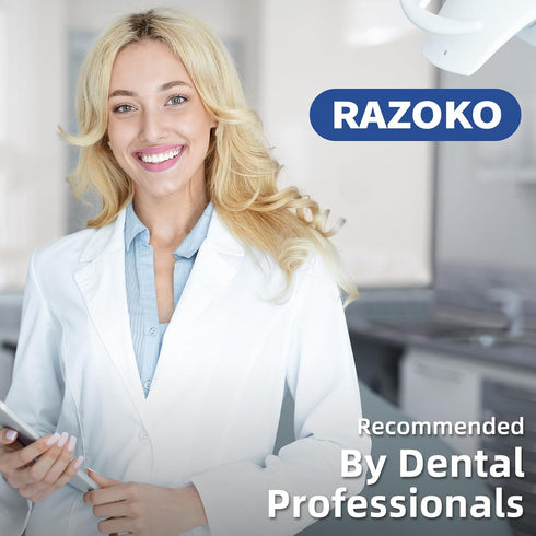 RAZOKO Expanding Coconut Oil Dental Floss, Mint Flavor, Suitable for Wide Spaces (55 Yards, 4 Count)
