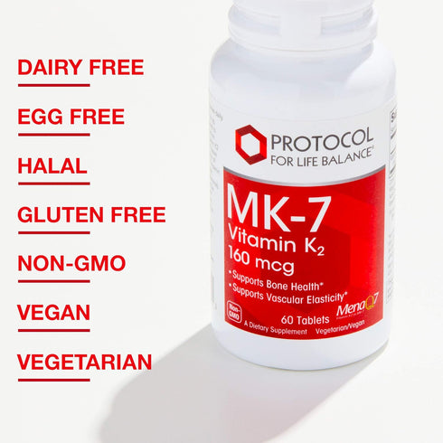 Protocol MK-7 Vitamin K2 160mcg, VIT K Supplement, 60 Tablets