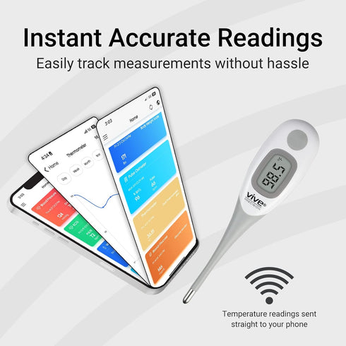Smart Oral Thermometer - Medical Grade Body Temperature Reader for Adults & Babies, Digital Fever Monitor with App