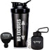Protein Shaker Bottle for Protein Mixes, Travel Container with Gym Keychain Included for Pre Workout