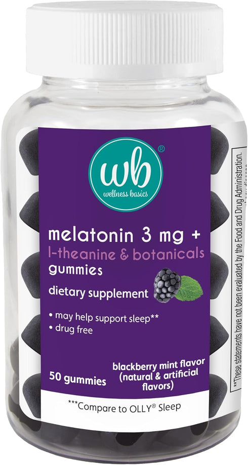 Wellness Basics Melatonin Gummy for Restful Sleep | 3mg per Serving |
