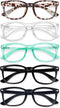 CHEERS DEVICES Reading Glasses - Blue Light Readers for Men Women, Computer Eye Glasses, 5 Pair
