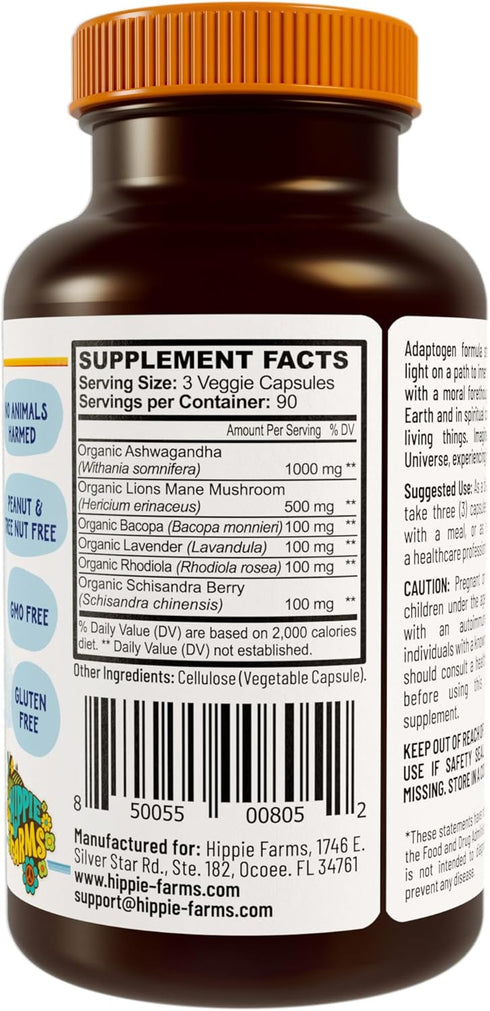 Stress, Mood, Energy Support - Good Vibrations Blend with Ashwagandha Root, Lion's Mane & More