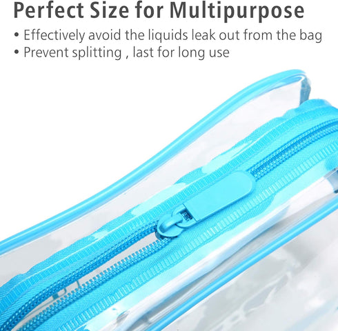 PACKISM TSA Approved Toiletry Bag - Clear Waterproof Makeup Bag, Travel Cosmetic Organizer for Women, 3 Pack