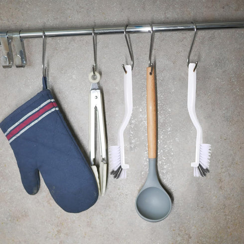 JJUNW 4Pcs (4) Kitchen Scrub Brush, Angle Cleaning Brush, Right Angle Scrub Brush for Sink Household Dish Pot Pan Edge