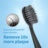 Replacement Toothbrush Heads for Burst Sonic Toothbrush, Charcoal Soft Bristles, Black, Pack of 10 with Dust Cover Caps