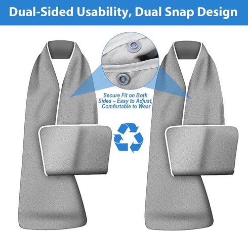 Wanheart Reversible Adult Bib Scarf for Women Men, Washable Dignified Clothing Protector for Eating, Dining Scarf