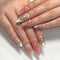 Press on Nails Medium Almond SWEKKE, Full Cover Fake Nails with 3D Bow Designs, 24Pcs Cute Acrylic Nails