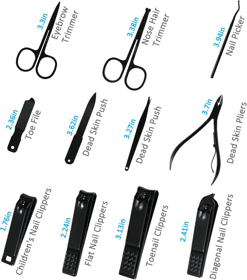 Professional Manicure Set - 26 Pieces Stainless Steel Nail Clipper Kit with Luxurious Travel Case, Nail Care Tools