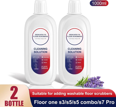 Compatible with Tineco Cleaning Solution 500ml, Lavender Scents Floor Cleaner for All Robot Vacuums (2 bottles)