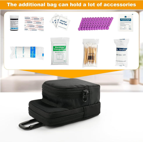 Beautyflier Blood Glucose Monitor Storage Bag, Compatible with AUVON, Metene, Diabetic Organizer