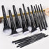 19Pcs ULTRA SOFT Black Labeled DENSE HAIR Makeup Brushes Set - Includes Large Powder and Blending Brushes