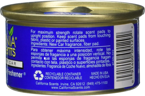 California Scents Spillproof Can Air Freshener, Newport New Car, Eco-Friendly Odor Neutralizer, 1.5 oz, 12 Pack