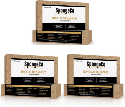 Dry Cleaning Soot Eraser Sponge, Pet Hair, Smoke, Dust and Dirt Remover, 3x6x1.5 (3 Pack)